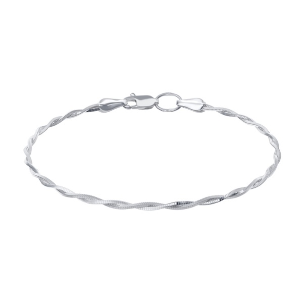 Браслет из серебра с плетением Снейк квадратный